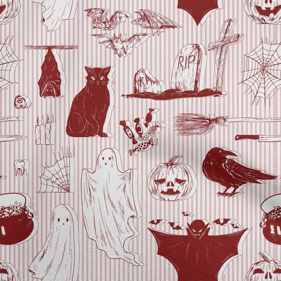 Bawełna z Lnem Brązowa Tkanina Materiał do Szycia na Halloween Tkanina z Nadrukiem na Metry 40 Calów