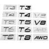 AAKZ1 3D ABS Car Trunk Emblem Sticker for Volvo T4 T5 T6 T8 D3 D4 D5 XC60 XC90 S60 S90 Rear Tailgate Badge Decal Exterior Accessories