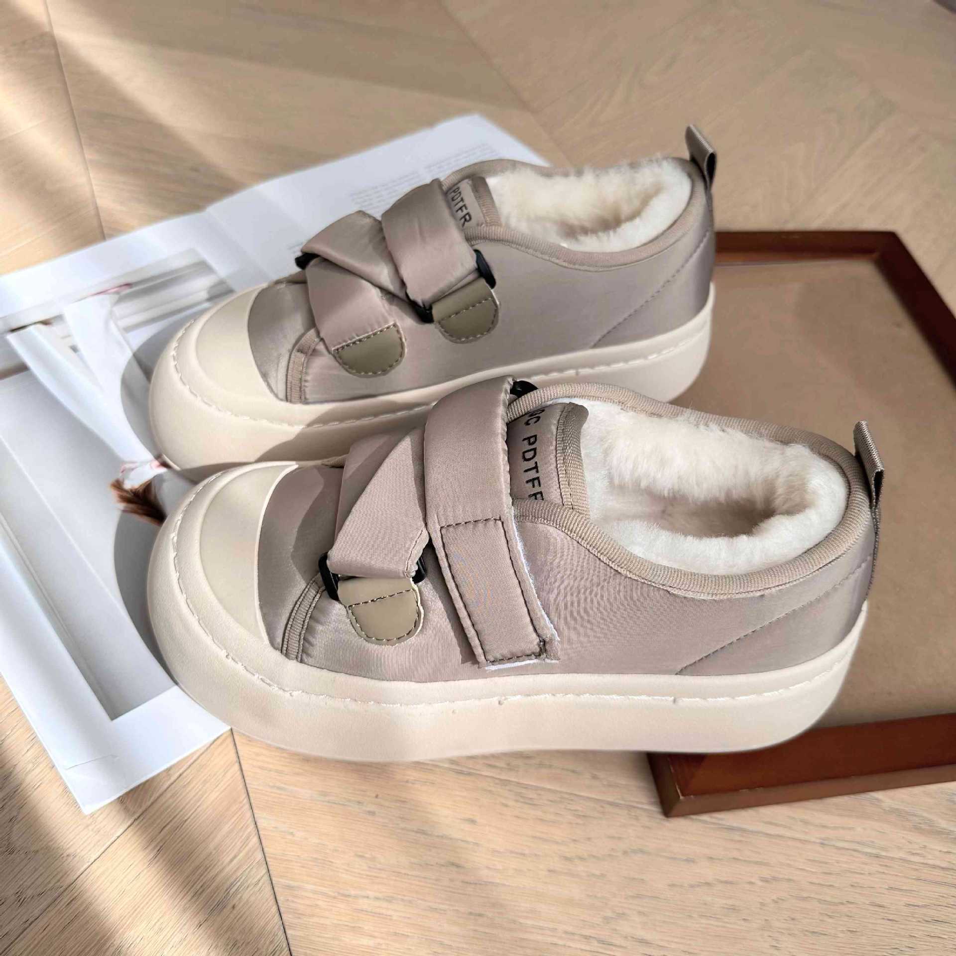 Зимние студенческие женские туфли на платформе универсальные хлопковые туфли утолщенные — фото 6