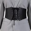 Solid Color PU Leather Corset Spicy Girl Western Cowboy Belt Gothic Wide Belt  Ladies