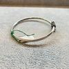 [Arif] Silver Bangle Tribal Silver925 Indian Jewelry Wrap Bracelet Unisex Women Men Handmade One-of-a-Kind 925 Sterling Silver Emerald