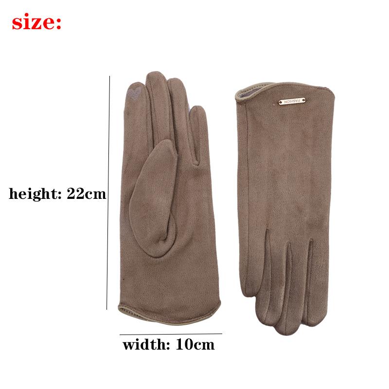 Woman's Winter Warm Leather Touch Screen Driving Gloves Cold Velvet Thick Fingerless Flip Cycling Mittens Fashion