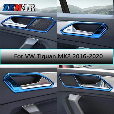 4 db Autó Ajtókilincs Tál Keret Matricák VW Volkswagen Tiguan 2 MK2 2016 2017 2018-hoz Dísz Burkolat Kiegészítők