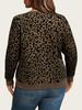 Übergröße Damen Sweatshirt mit Leopardenmuster - Europäischer & Amerikanischer Stil, Rundhalsausschnitt, Langarm-Pullover-Oberteil