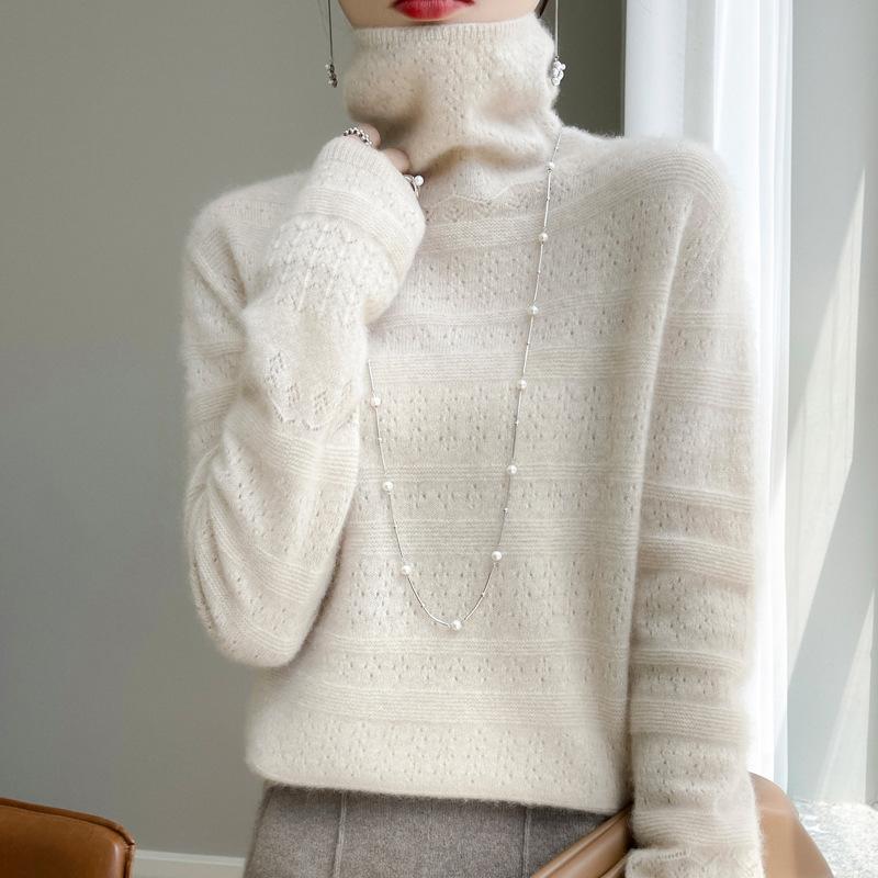 

Осень и зима, новый шерстяной свитер, женский свитер со сложенным вырезом, вязаная рубашка, одна линия, готовая одежда, бесшовный шерстяной низ, верх XL