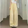 Spring and Autumn Women's Printed Tie Belt Loose Casual High Waisted Straight Leg Pants