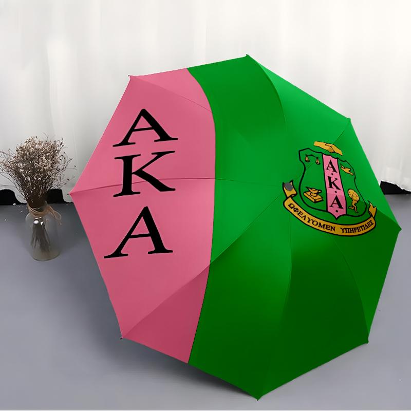 Printed AKA logo-Printed Folding Umbrella,Outdoor,Leisure,And Travel Umbrella,Durable Umbrella Fabric,Birthday And Holiday Gift