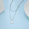 Cazador Double Layer Chain Necklace for Women Stainless Steel Round Dics Pendant Beads Chain Minimalisst Jewelry Fashion Choker