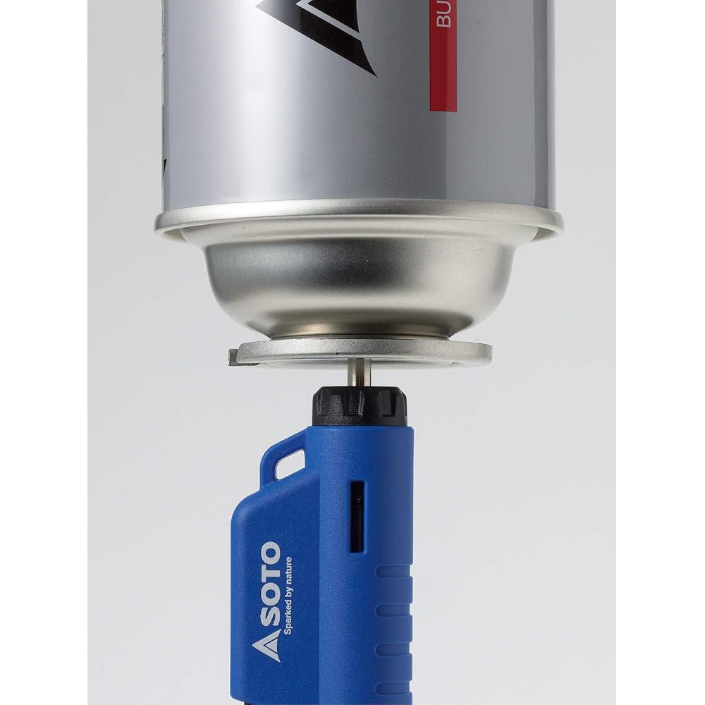 SOTO Micro Torch Active Blue ST-486BL Portable Butane Lighter with Adjustable Flame and Safety Lock