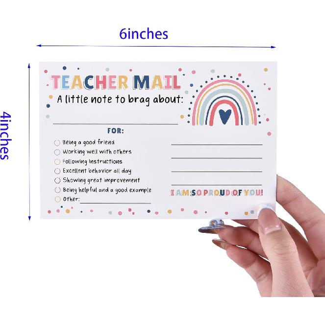 100PCS 4×6" Teacher Notes to Parents - for Teacher Must Haves,Mail to Parents,Classroom Supplies,Elementary and Daycare Essentials (4×6", Smiling