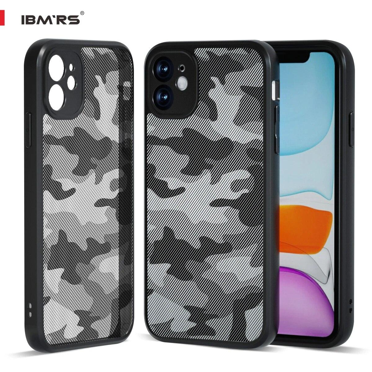 

(Comes with wrist strap)IBMRS for Apple iPhone 11 Camo Case, Clear Hard Back Shockproof Advanced Protective Cover