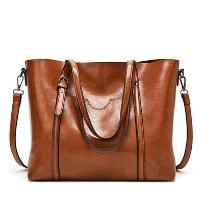 Veľkokapacitná dámska nákupná kabelka ležérne tašky taška ženy popruh cez rameno retro PU kožené tašky crossbody