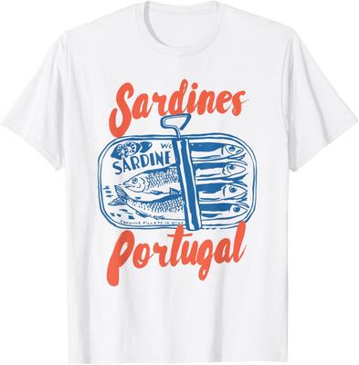 Sardinen Konservenfisch Retro Grafik für Männer Frauen T-Shirt