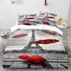 Comforter Eiffel Tower Paris France Bedding Set Retro Red Truck City Building Automobile Comforter