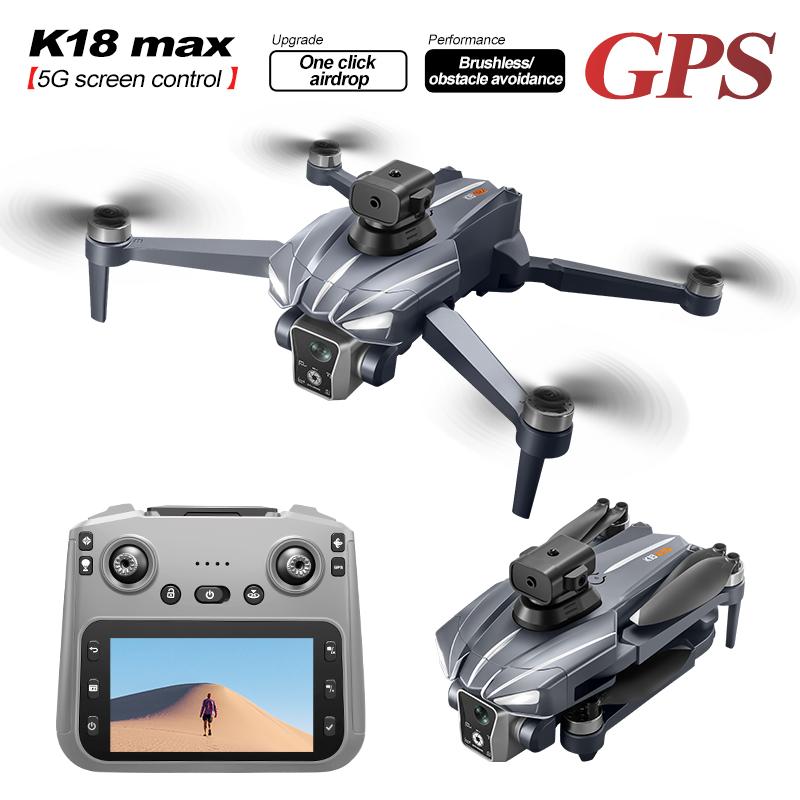 NOUVEAU K18Max 8K Drone Caméra Professionnelle 360° Évitement d'Obstacles Laser 5G GPS Moteur Brushless Avec Écran Télécommande Drone