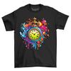 Uhr Farbtropfen Design T-Shirt Herren Damen Tees Top - Zeit, kreativ zu werden! Lustiges T-Shirt Herren Damen Tops, Unisex Print