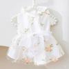 Breathable Floral Dog Lace Dress Embroiderd Summer Pet Clothes Cute Cat Mesh Apparel  Summer
