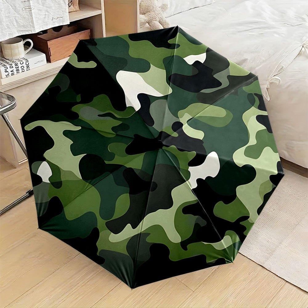 

Automatic Open/Close Folding Umbrella with Camouflage Pattern - Compact Travel Umbrella, Windproof & Lightweight, Fits in Back Iron&8K