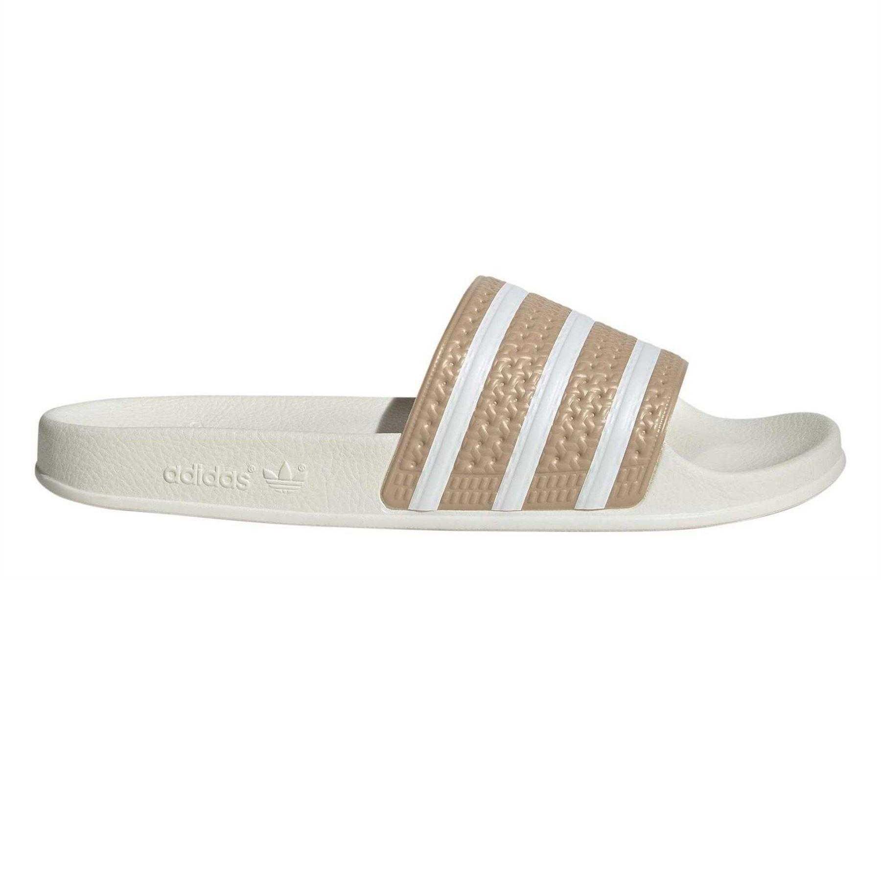 Adidas Herren Adilette Badeschuhe mit Streifen 13 UK beige