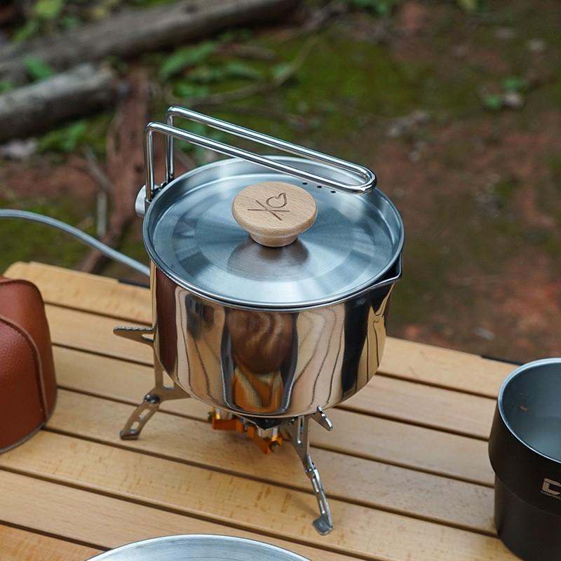 Outdoor Multi-function 304 Stainless Steel Kettle Mountaineering Portable Coffee Pot