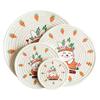 12/18/24/30cm Nordic Style Minimalist Thread Rabbit Carrot Placemat Pattern Household Cotton Anti-Scalding Cup Mat