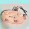 Pig Plush Pencil Case With Heart Charm For Kids And Students