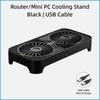 Router Cooling Stand Dual Fan USB Powered Silent Heat Dissipation Base for WiFi Router TV Box Set Top Box Modem Mini PC