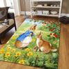 Peter Rabbit2 Flannel Pattern Square Carpet,Area Rug,Carpet Rug for Living Room Bedroom Sofa Playroom Decor,Non-slip Floor Mat