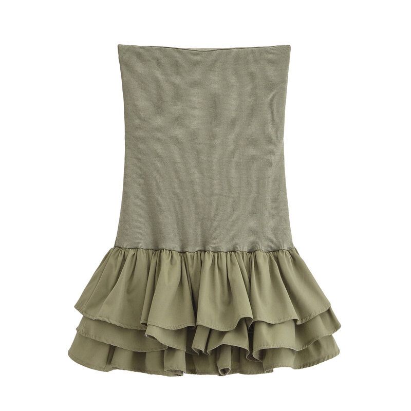 

Fashion Style 2024 Summer New Women s Clothing Stylish Laminated Decoration Patchwork Short Dress 4174356 Green L