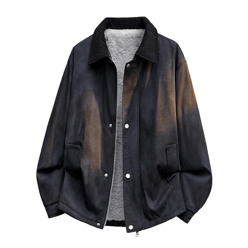 American Retro Corduroy Lapel Zip Jacket – Slimming, Versatile, Casual Loose Fit.