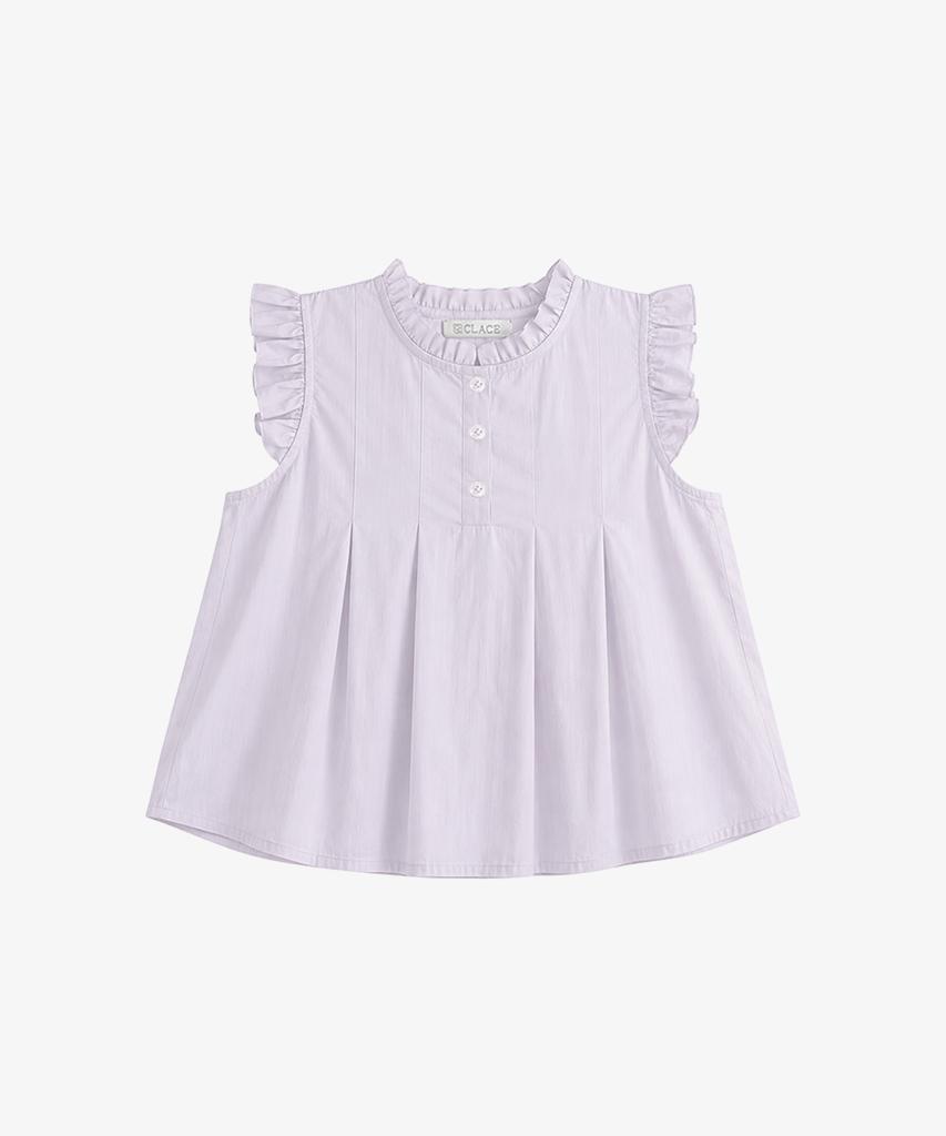 Keulleiseu Frill Neck Sleeveless Blouse_Green