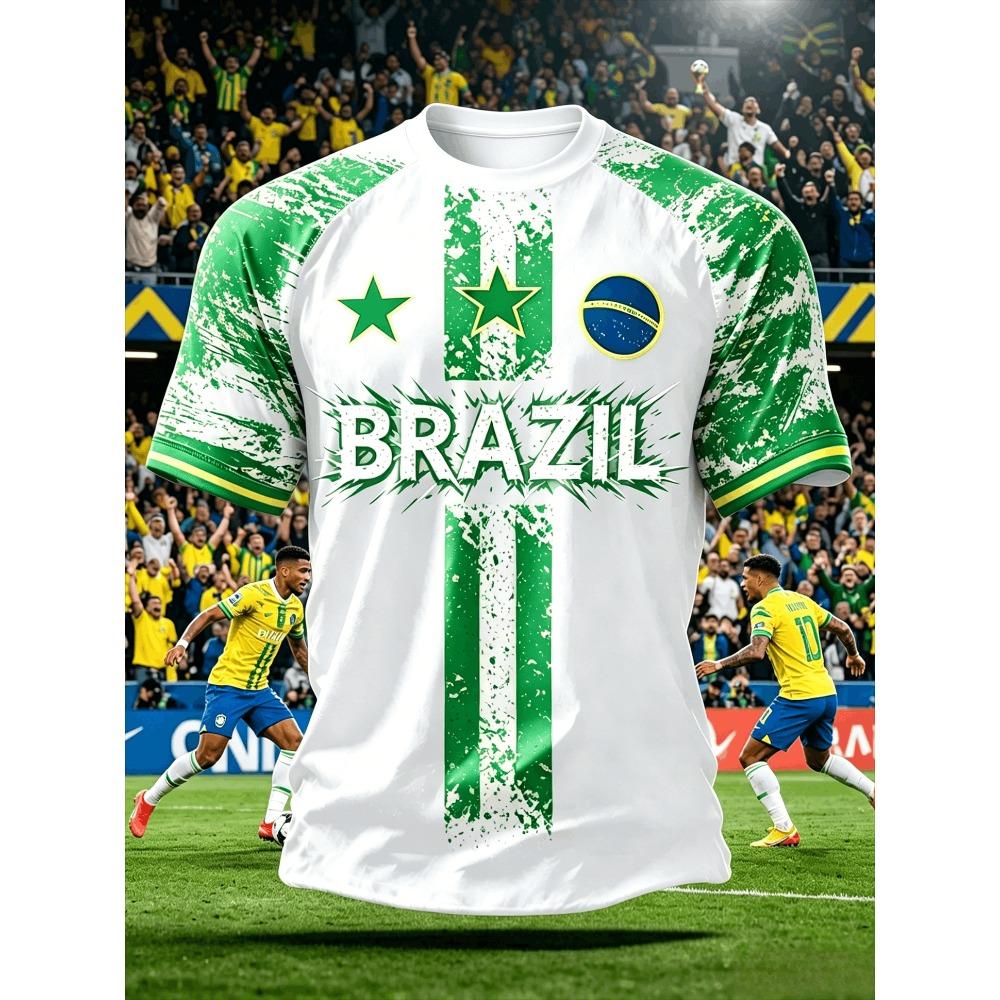 2026 New Brazil Football Jersey T Shirt Brazilian National Team Shirt O Neck Oversized Casual Streetwear Mens Apparel Fan Jersey