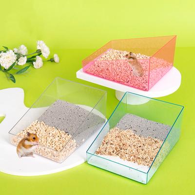 Hamster-Toilettentablett aus klarem Acryl, sandfarben, Badezimmer für Igel, Eichhörnchen, Chinchillas, goldene Bären, Meerschweinchen