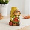 Waterproof Garden Holiday Accents Autumn Harvest Figurine Ornament, Decorative Resin Statue, Turkey/Scarecrow/Pumpkin Unique Gift for Friends Tabletop
