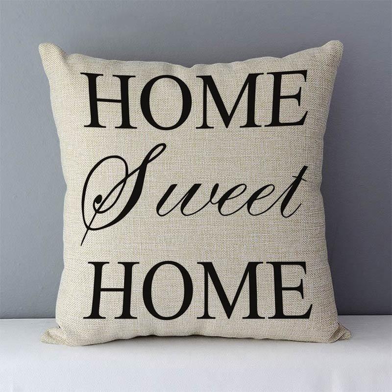 Popular Phrase Words Letters Printed Couch Cushion Home Decorative Pillows 45X45Cm Cotton Linen Square Cushions \"Love You More\