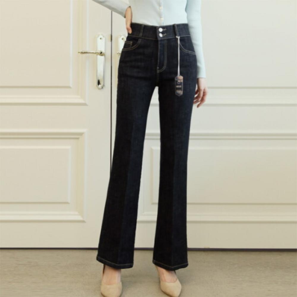 New Arrivals OPen Run High Waist SPring Office Look Stretch Dark Denim Bootcut P