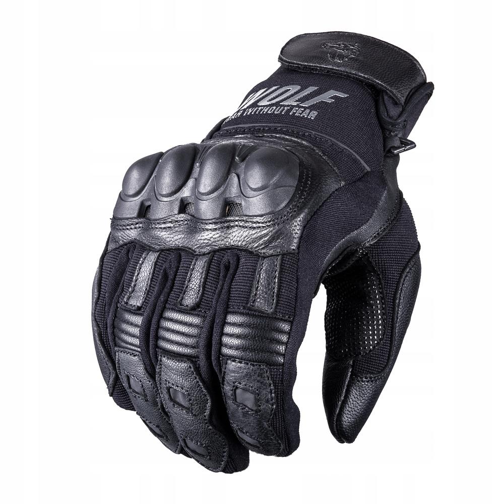 Wolf Lekkie Wygodne Rękawice Motocyklowe Black M