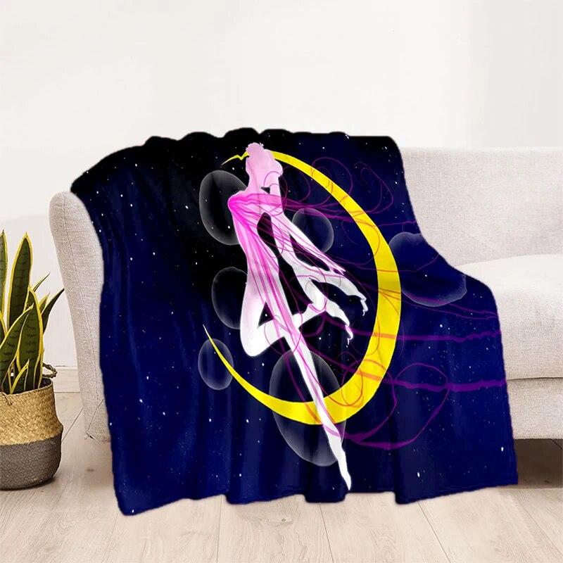 Deka s potiskem Sailor Moon Pretty Soldier Ultra lehká měkká plyšová deka z flanelu na rozkládací pohovku Pohovka Kancelářské dárky