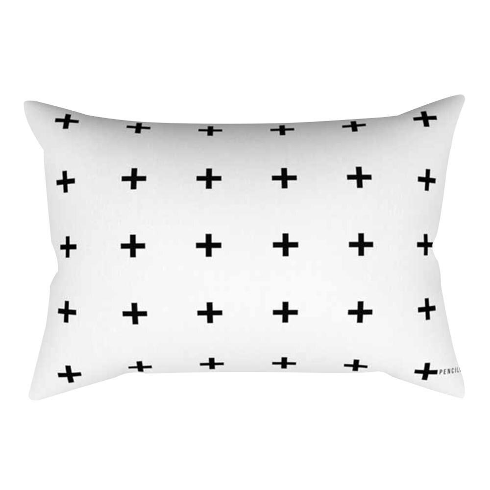 Classic Fashion Black and White Striped Geometric Rectangle Embrace Pillowcase Sofa Living Room Home Decor Cushion Cover