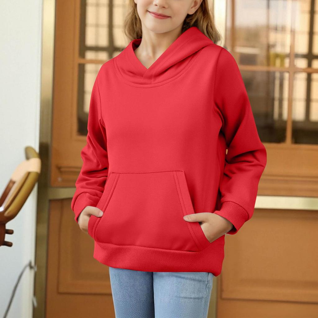 Boys and Girls Hoodie Pullover Color Loose Fit Casual Sport Top for Activewear