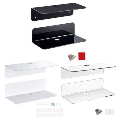 Speakers Organizer Rack Acrylic Wall Mounted Display Stand Shelf Holder Home Storage Self Stick-On