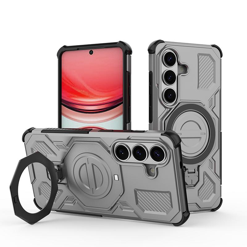 KEYSION Shockproof Magnetic Case for Samsung S26 Ultra 5G Upright Live Metal Ring Stand Phone Back Cover for Galaxy S26 S26+Plus