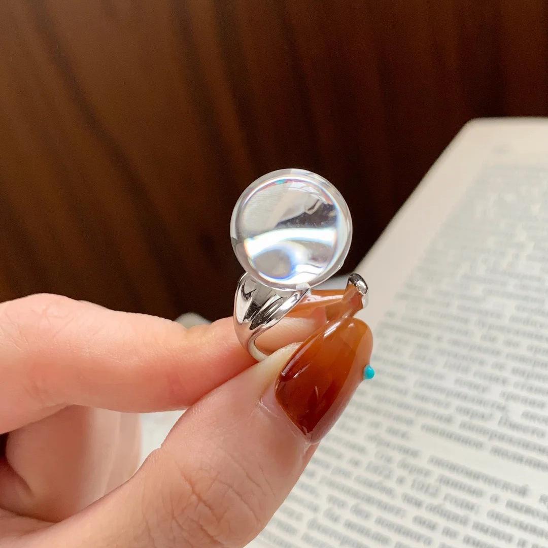Clear Geometric Ball Ring: Women s Adjustable Elegant Open-Style Index Finger Ring Adjustable Open
