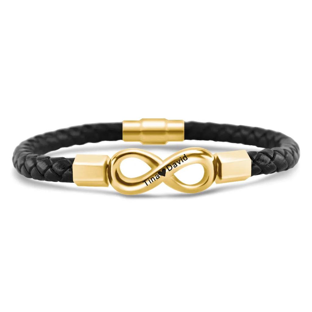 European and American 8-character Leather Rope Bracelet Personalized DIY Woven Bracelet Men's Bracelet Simple Retro Jewelry