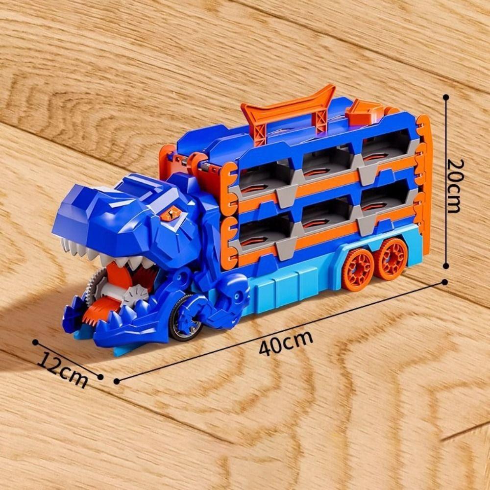 Foldable Track Dinosaur Foldable Truck Toy Transforming Molded Racing Cars Dinosaur Transport Truck Toys Metal Mini Cars