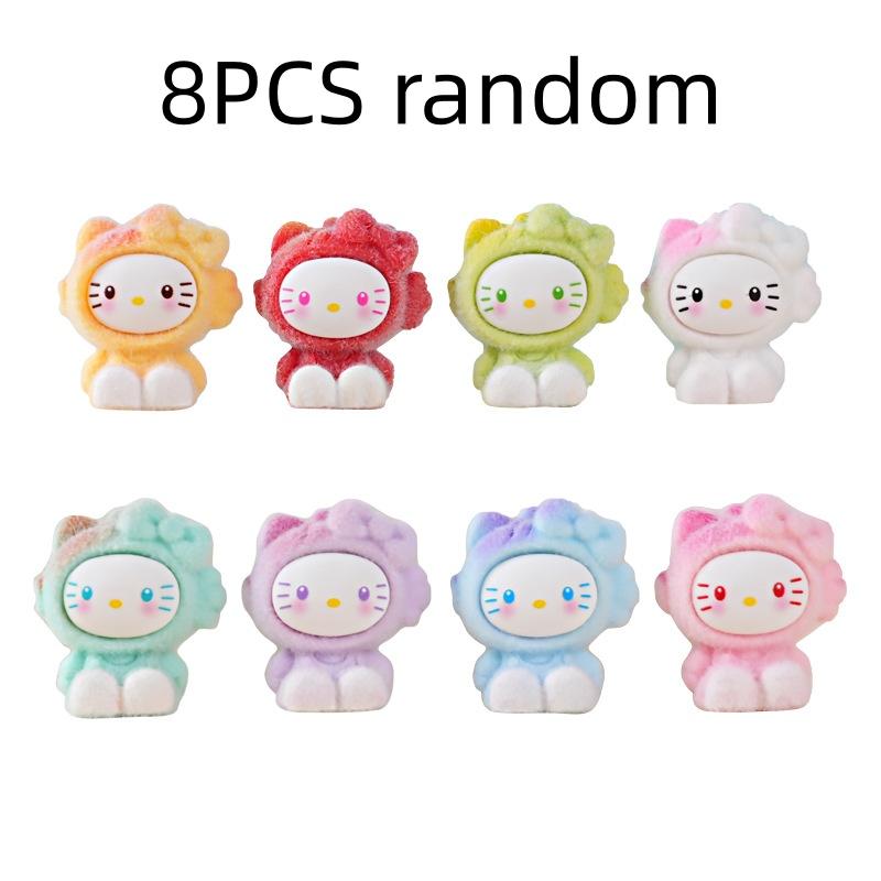 

8/24PCS Creative plush sitting posture koi cat car center console resin small ornament decoration handmade DIY desktop ornament