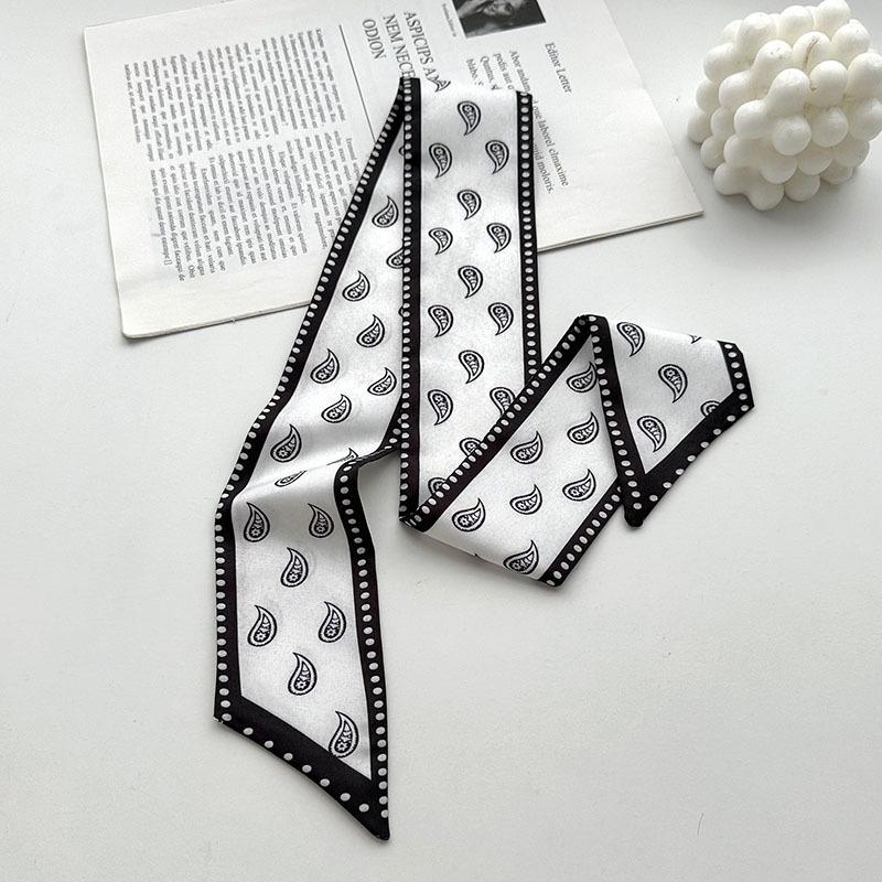 Women Twill Decorative Ribbon Small Scarf for Binding Bag Handle Ribbon Hair Band Small Scarf Headband Skinny Bag Scarves