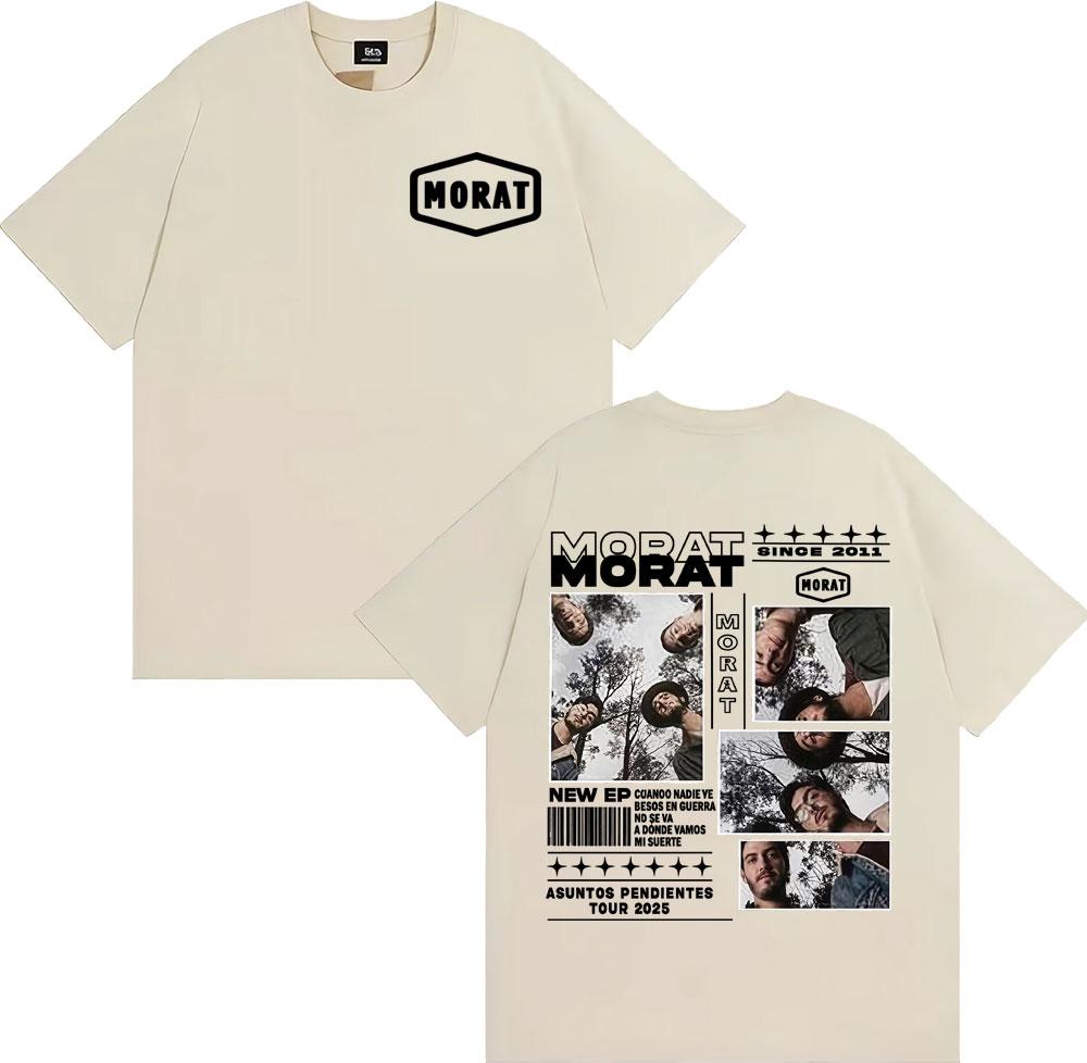 2026 Summer Morat Band Asuntos Penientes Tour Tshirt Summer Mens Hip Hop Retro Cotton Short Sleeve Loose Casual Tshirt