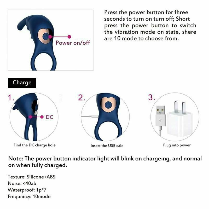 Rabbit Ring Vibrations Clitoral Testicles Stimulation Rings