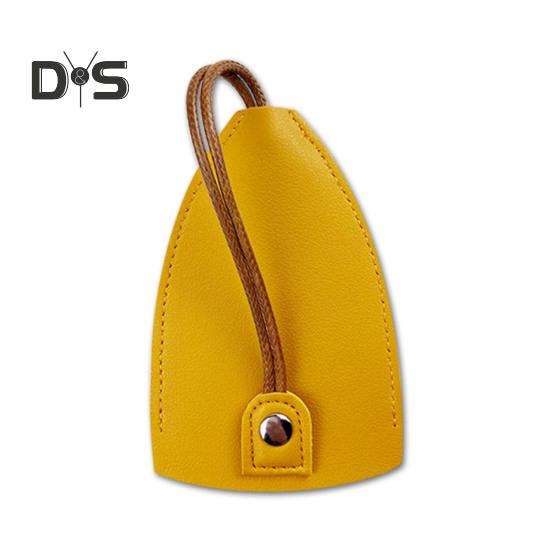 

Выдвижная сумка для ключей от машины на шнурке, портативная, большая вместимость, искусственная кожа, водонепроницаемый чехол для хранения ключей ручной работы, защитная крышка, чехол жёлтый